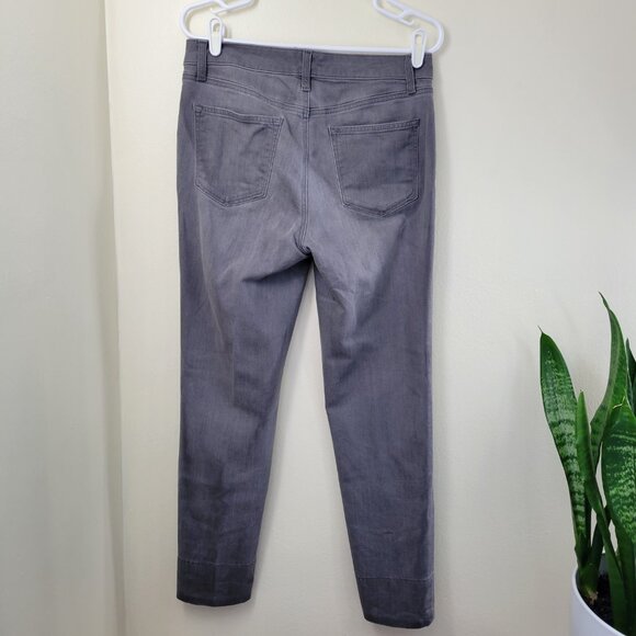 Talbots Straight Leg Ankle Jeans Plaid Hem Accent Gray Women's Size 6 - Picture 3 of 13